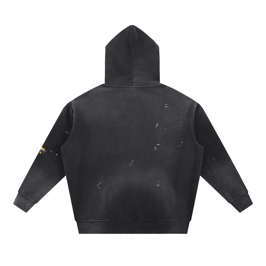 BANG Vintage Washed Frayed Fleece Hoodie